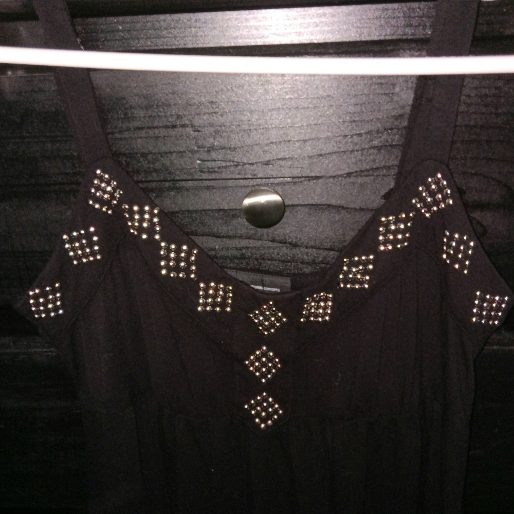 INC International Concepts Womens Black with Silver Tank Dress Sz M - Picture 3 of 7